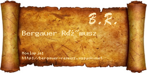 Bergauer Rémusz névjegykártya